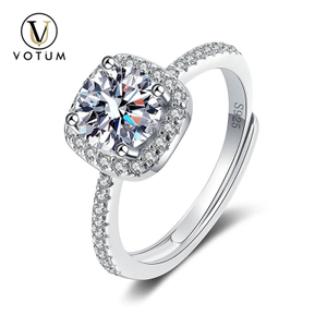 S925 Gold Plated Moissanite Ring