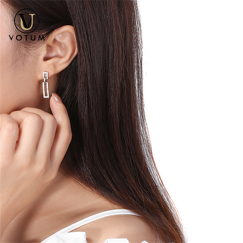 Votum s925 Sterling Silver Moissanite Diamond Eardrop 