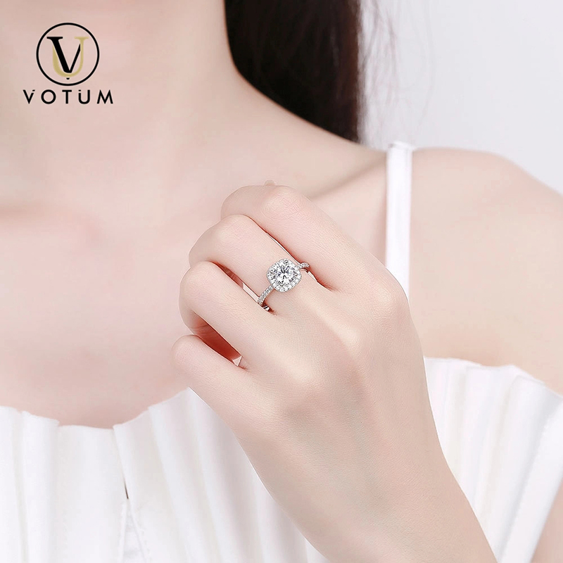 Votum s925 Sterling Silver Gold Plated Moissanite Ring